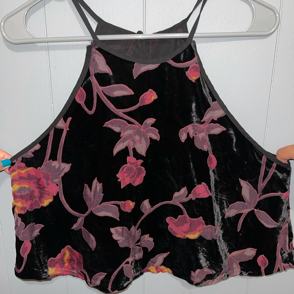 F21 Floral Velvet Tank Top